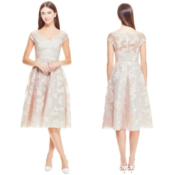 Lela rose floral jacquard full-skirt dress size 2 - Picture 3 of 15